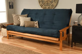 #6000 276 Coil Hinged Queen-size Futon Mattress in Suede Navy